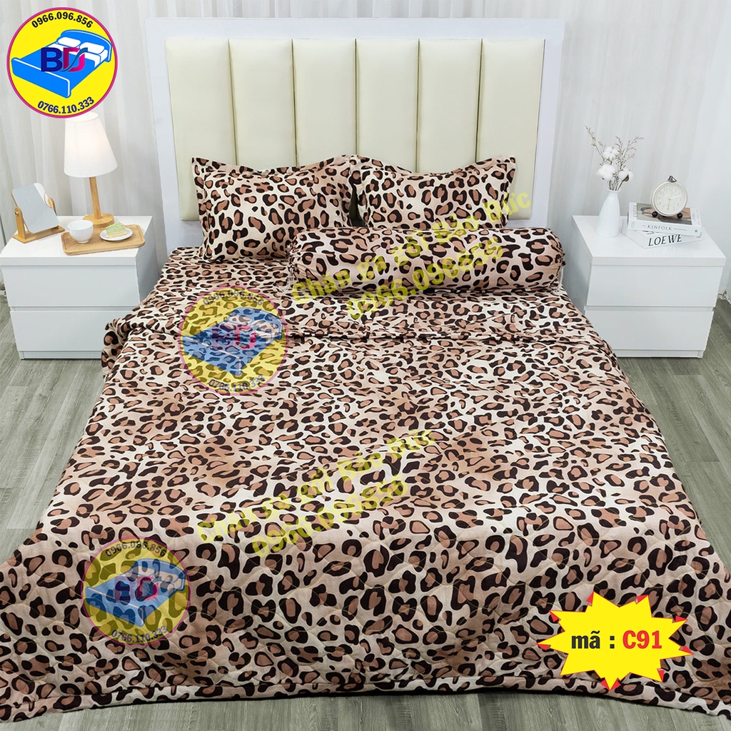 Bộ chăn ga gối chăn hè trần bông 5 món cao cấp siêu mềm mại