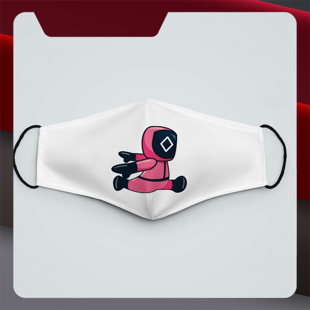 Khẩu trang vải đen đẹp tròn vuông tam giác 66 CARTWELL dây đeo mềm đeo thoải mái dễ thở thoáng khí hoạ tiết lạ mắt