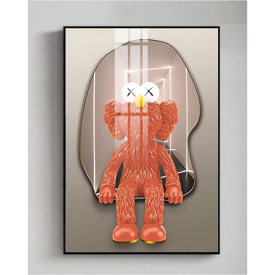 Tranh Laminate Tráng Gương - Treo Tường Phòng Khách, Phòng Ngủ Nghệ Thuật Bearbrick - Kaws TƯỜNG VIP