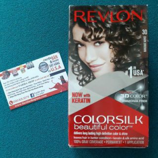 NHUỘM TÓC MÀU NÂU ĐẬM  REVLON CÔNG NGHỆ 3D GIẢM KHÔ TÓC DARK BROWN -  số 30 TỪ MỸ