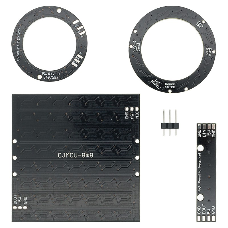 Bảng Đèn LED Cầu Vồng 8 16 64 Kênh WS2812 WS2812B WS 2811 5050 RGB 5V 8Bit 16Bit 64Bit 8X8 Chất Lượng Cao