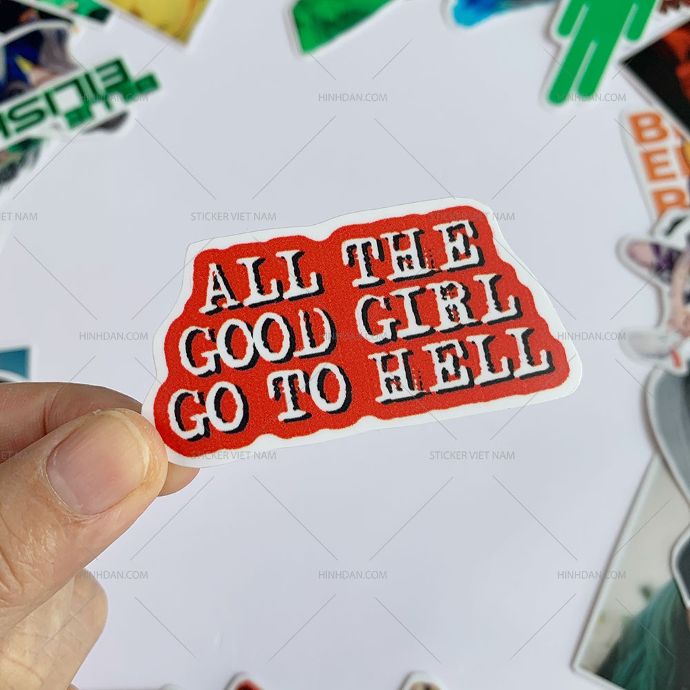 50 Sticker Billie Eilish dán nón bảo hiểm, dán xe, tem dán đàn guitar, xe cub hình dán, tem dán chống nước trang trí