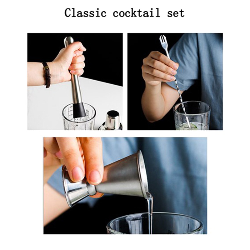 Bộ Cốc Lắc Pha Chế Rượu Cocktail Trong Suốt Có Thang Đo Tiện Lợi Dành Cho Bartender