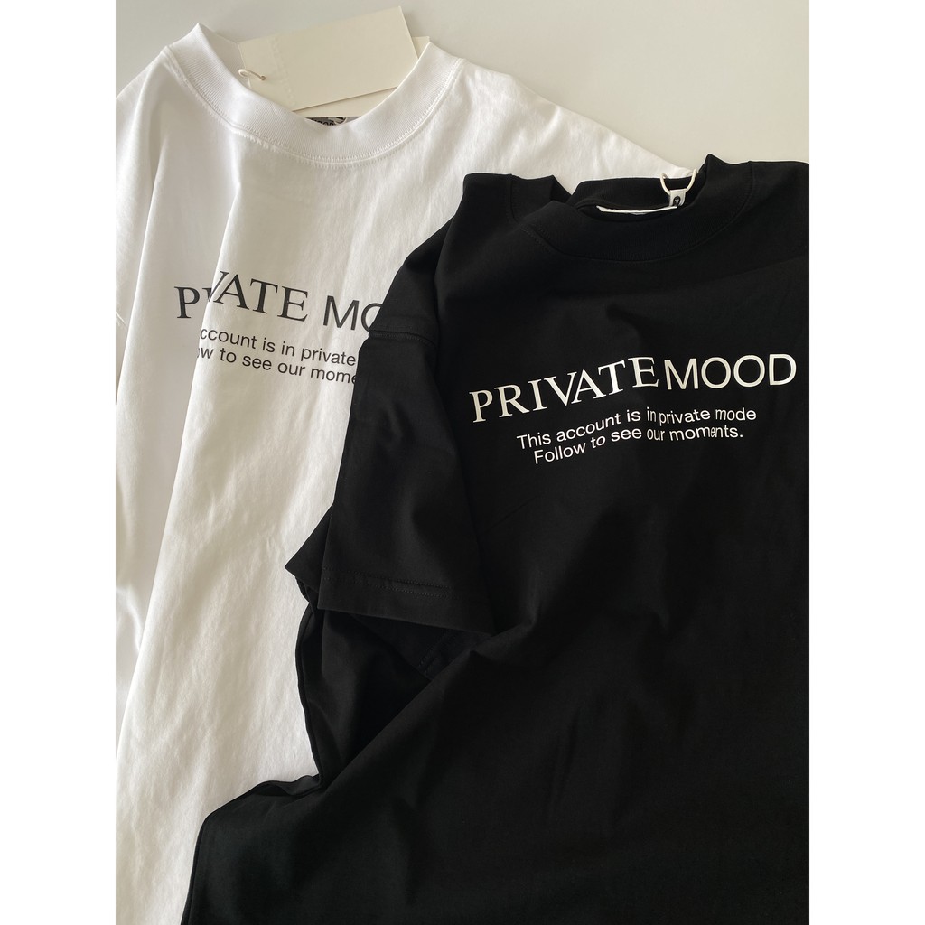 Áo thun PRIVATE MOOD® Letter Basic Logo Black/White | BigBuy360 - bigbuy360.vn