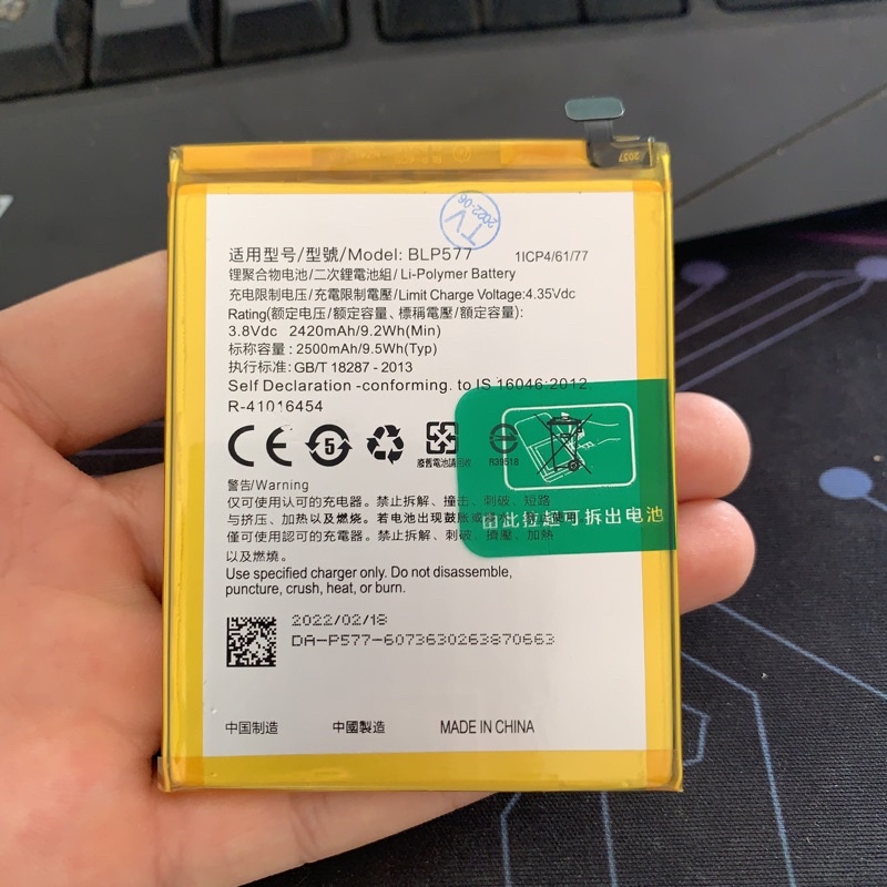 Pin Oppo A51w , pin Mirror 5-BLP577, Dung Lượng 2500mAh