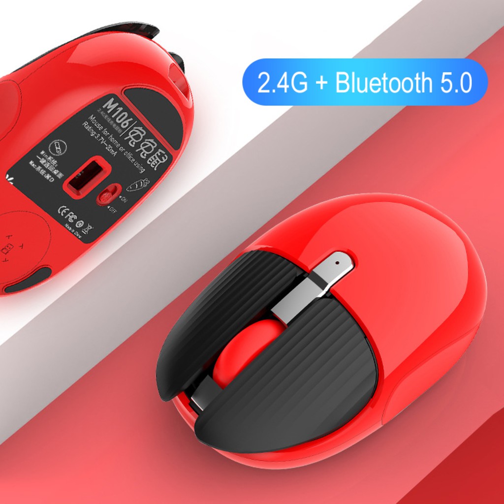 Chuột Máy Tính Không Dây Bluetooth 2.4ghz Sạc Được