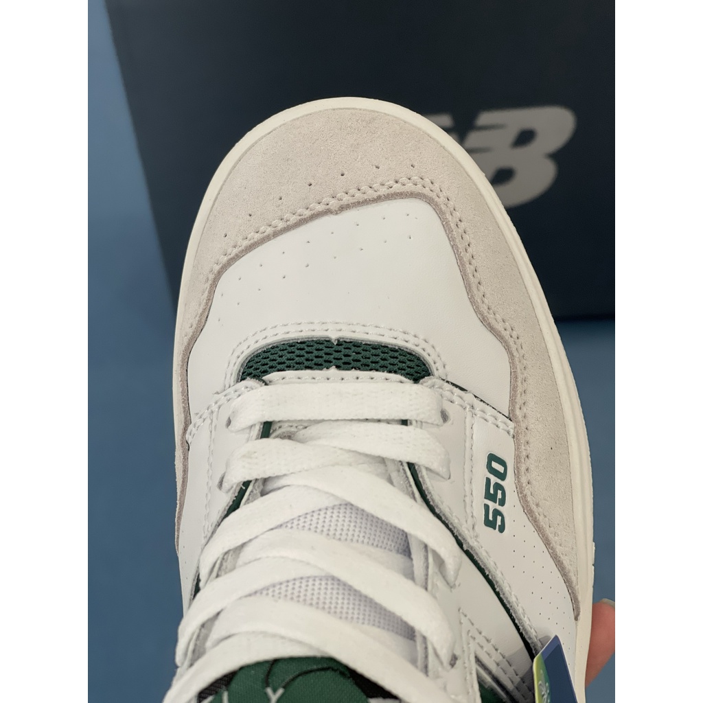 Giày Sneaker NB 550 White Green Cao Cấp Fullbox, Giày thể thao nam nữ newbalance 550 trắng xanh hot trend 2021