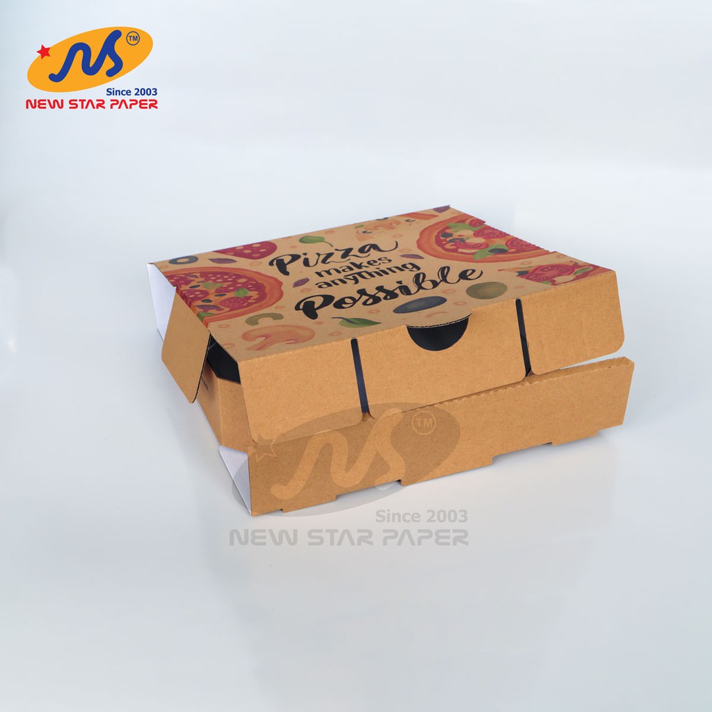 Size M - 25x25x5cm - Bó 10 hộp giấy pizza