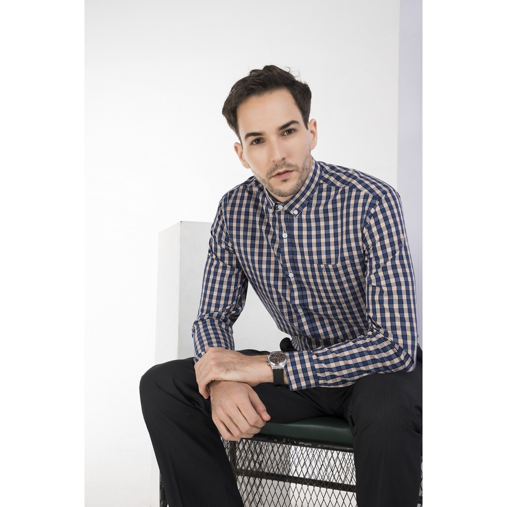 Áo sơ mi nam DARNELL, áo tay dài kẻ caro chất cotton cao cấp bền đẹp DN0040 | BigBuy360 - bigbuy360.vn