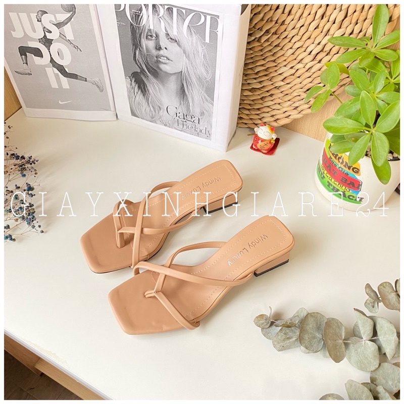 Guốc cao gót xỏ ngón chéo quai mảnh GK9