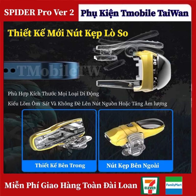 Nút Bấm Chơi Game Spider Pro Ver 2 Nhận dạng Súng Thông Minh AI + Auto Táp | BigBuy360 - bigbuy360.vn