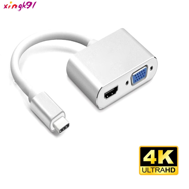 Thiết bị chuyển USB 3.1 Type-C sang VGA HDMI 4K UHD