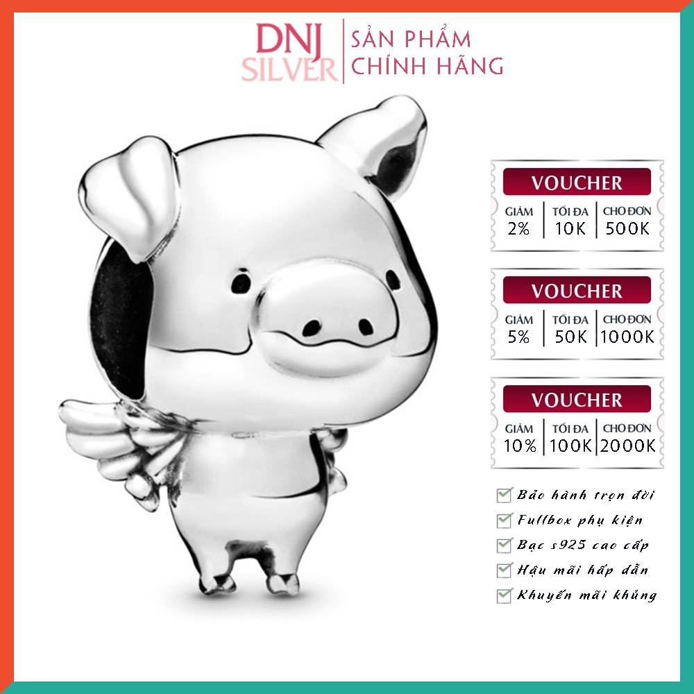 Charm bạc 925 cao cấp, hàng chuẩn bạc - Charm Pippo the Flying Pig thích hợp để mix vòng tay charm - DN246