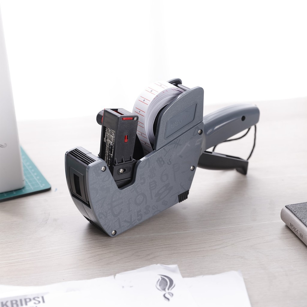 Máy Bắn Giá Tiền Deli 8 Số Chất Lượng Cao - Tay Cầm Cao Su Chống Trơn, Dễ Sử Dụng - Mực Hỗn Hợp Không Nhòe - E7504