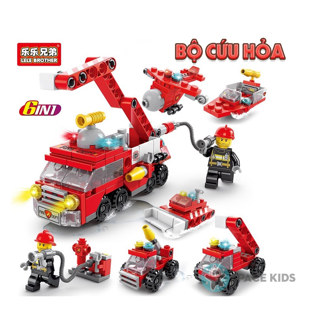 Đồ chơi Lego city giá rẻ 6 trong 1 nhiều chủ đề, đồ chơi cho bé 👶 xếp hình lego Lele Brother