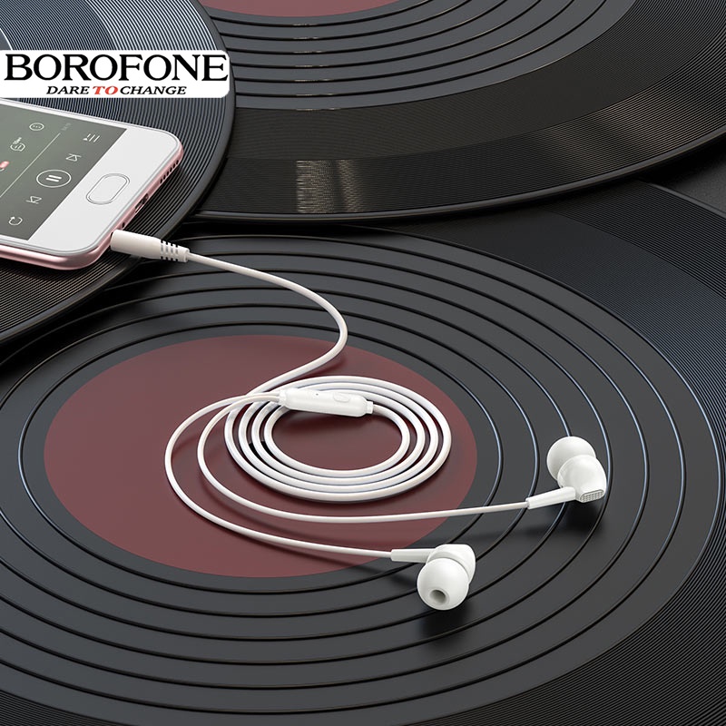 Tai nghe nhét tai BOROFONE BM51 chống ồn, nghe hay, có mic đàm thoại, dây dài 1.2m - Chính hãng