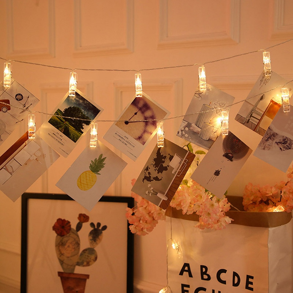 Dây đèn kèm kẹp ảnh, Dây kẹp ảnh có đèn, Đèn led trang trí NCDS53