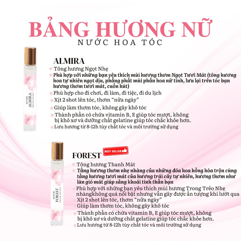 Nước hoa tóc nữ REFEDO Chính Hãng chai tinh dầu nước hoa xịt sịt dưỡng thơm cho tóc nữ thơm lâu
