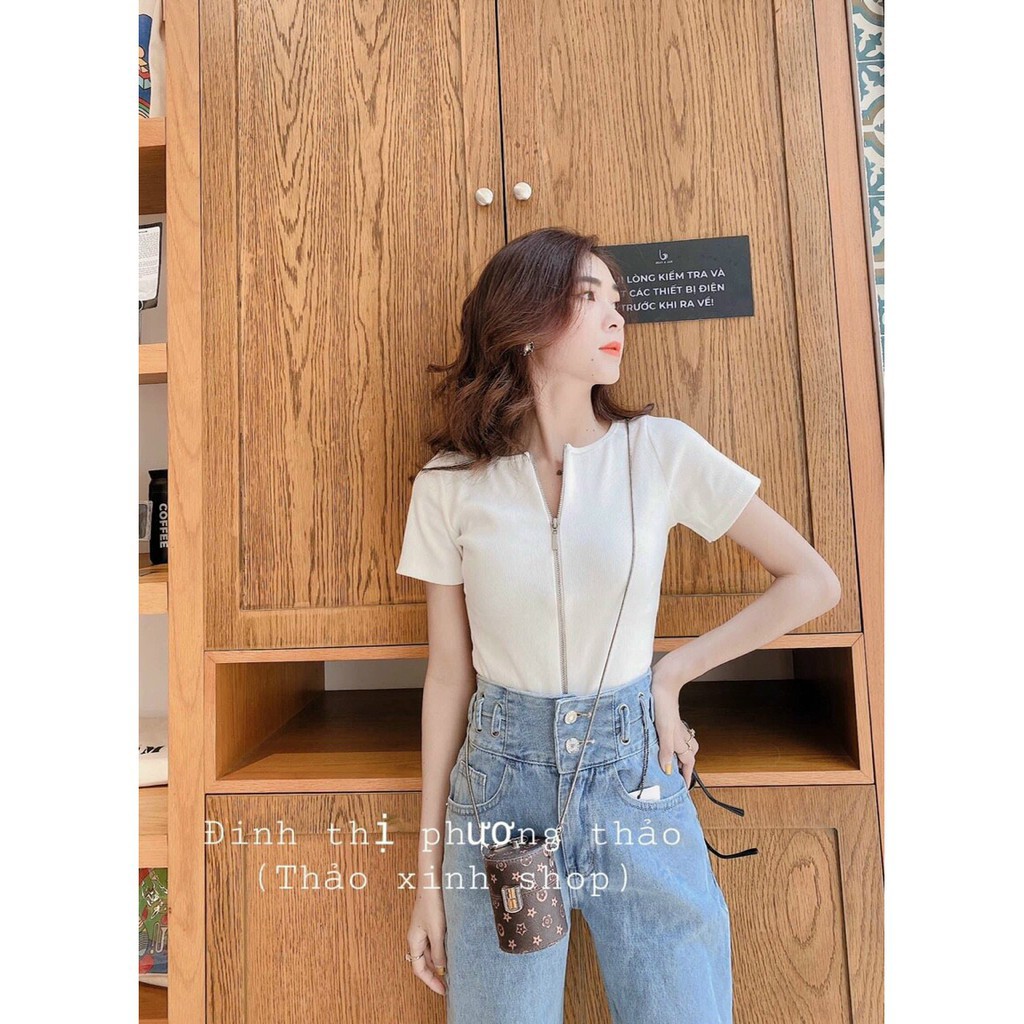 Quần Jean Baggy Nữ Lưng Cao Xỏ Dây Thời Trang - 411