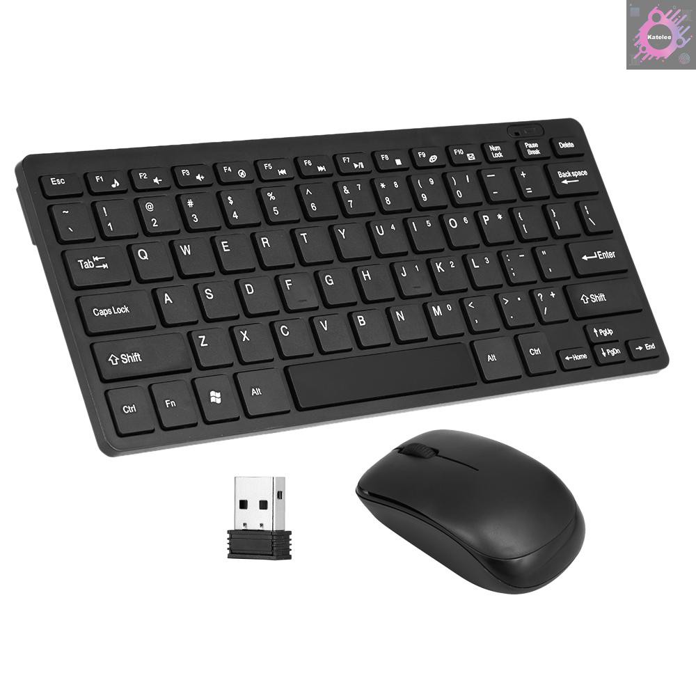 Combo Bàn Phím + Chuột Không Dây Kate 2.4ghz Kèm Đầu Nhận Usb Cho Desktop Notebook Laptop Android Tv Box