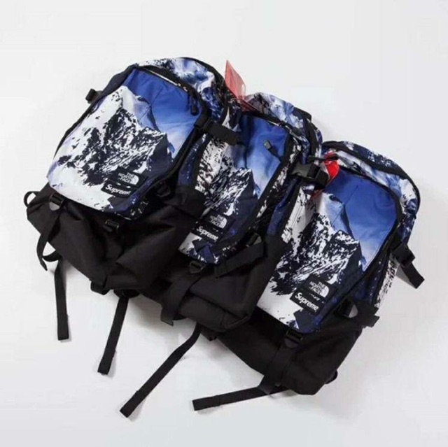 Balo: Supreme x TNF Backpack Mountain Print