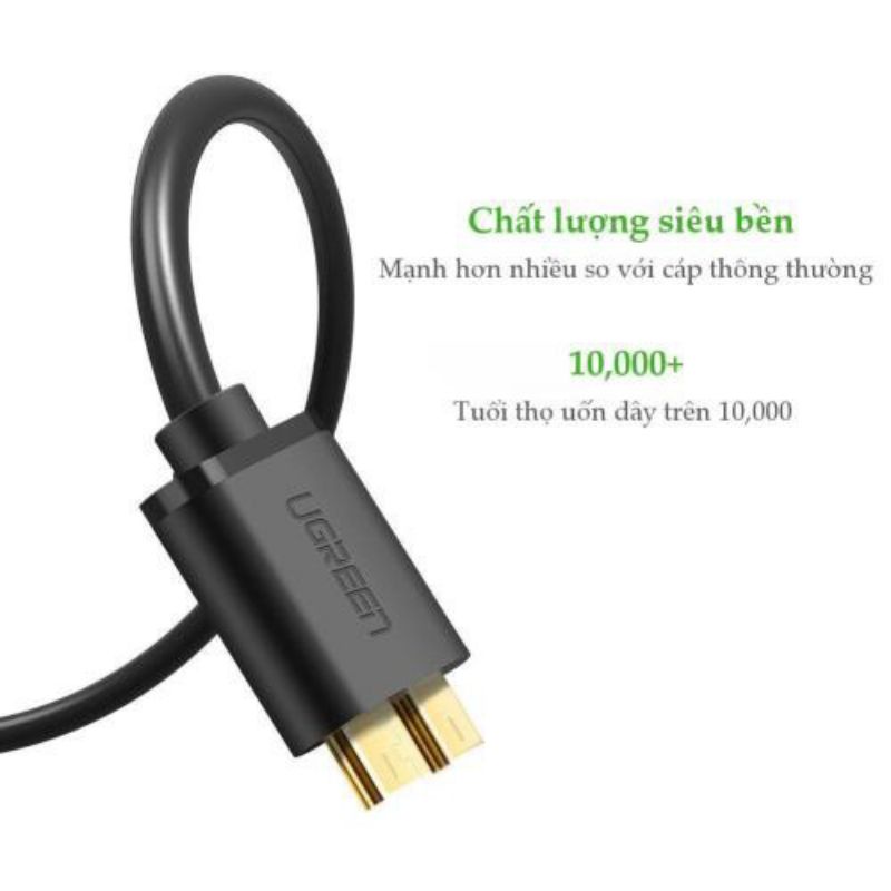 Dây cáp Micro USB 3.0 mạ vàng, dài từ 0.25-2M UGREEN US130 - Hàng phân phối chính hãng