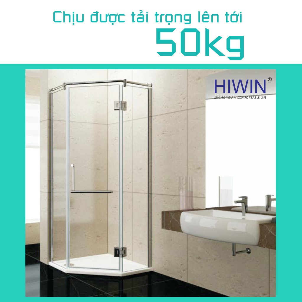 Bản lề cabin tắm kính 135 độ lệch cạnh thẳng inox 304 mặt gương Hiwin HG-010