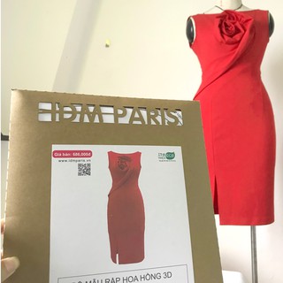 [Rập Giấy ] Bộ Rập Giấy Đầm Hoa Hồng Đỏ 3D ,Đầm Ôm , Dáng Chuẩn, Thiết Kế Cao Cấp,hàng xịn -D2001