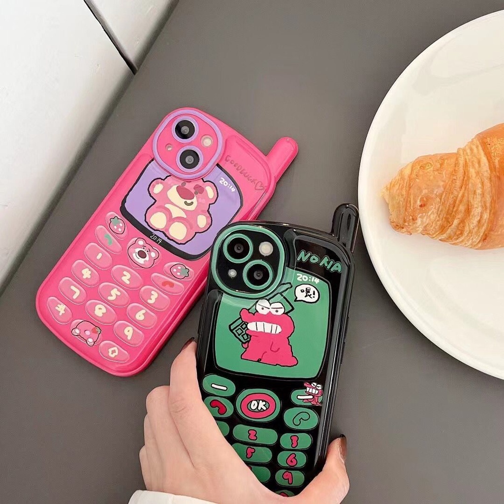 Dễ Thương Ốp Điện Thoại Hình Gấu / Cậu Bé Bút Chì Kiểu retro Cho iphone 14 13 12 11 pro max