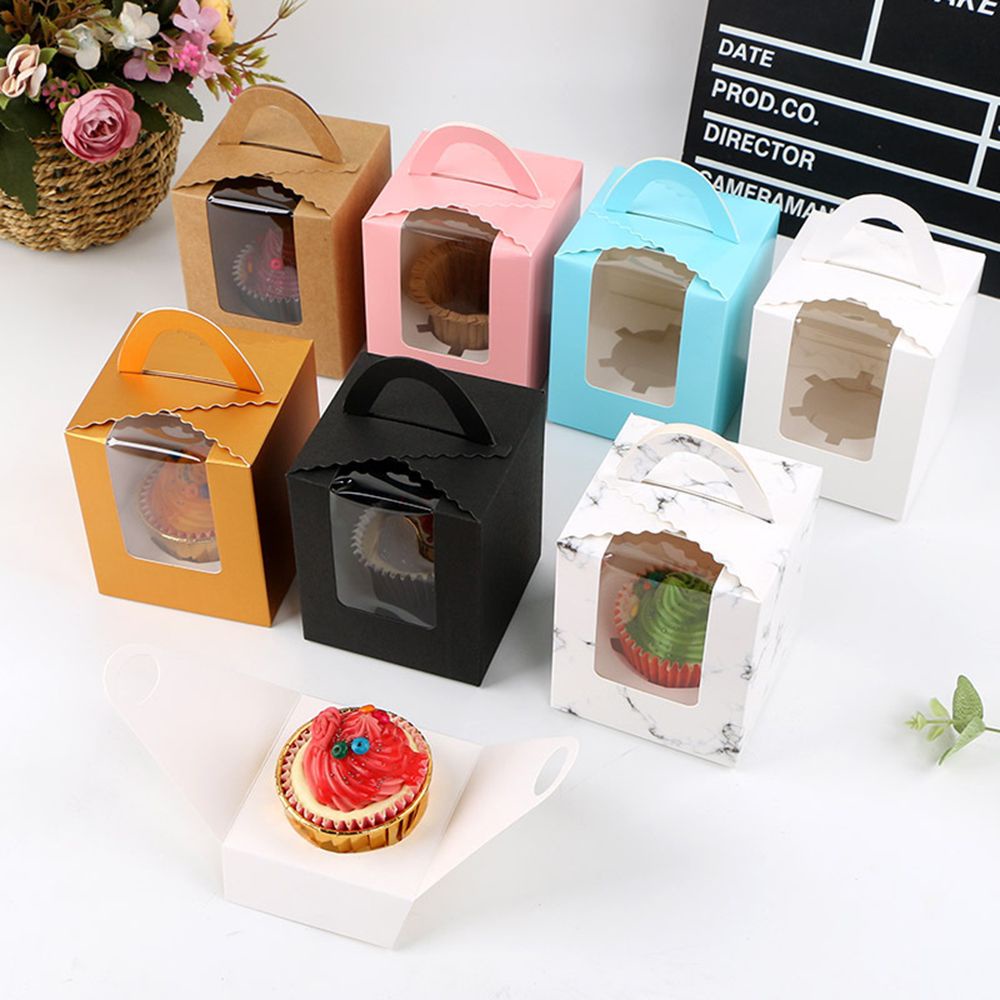 Bộ 10 hộp đựng bánh cupcake mini nhiều màu sắc