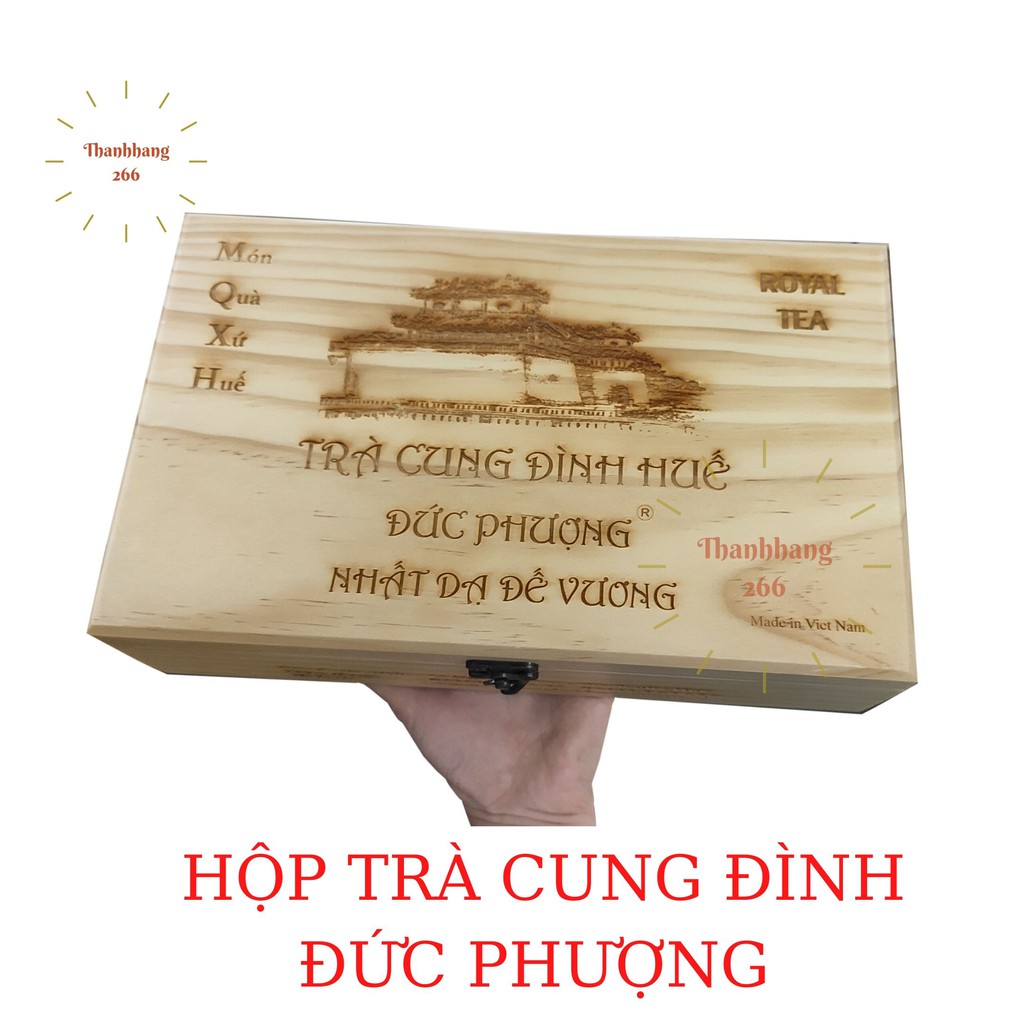 [THƯƠNG HIỆU UY TÍN] TRÀ CUNG ĐÌNH ĐỨC PHƯỢNG HỘP GỖ- TRÀ CUNG ĐÌNH HUẾ CAO CẤP - QUÀ TẶNG GIÁ TRỊ