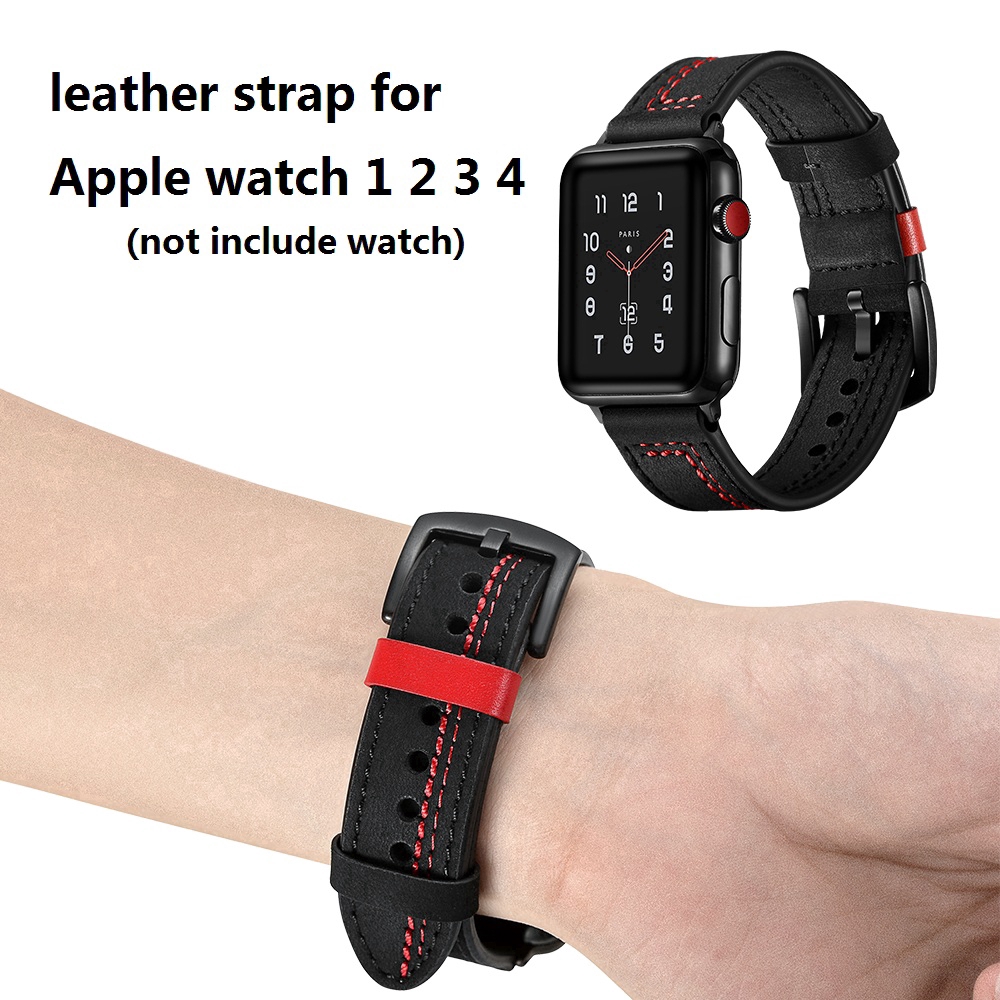 【Apple Watch Strap】Dây đeo bằng da 3 màu cho đồng hồ Apple Watch Series 6 / se / 5 /4 / 3 / 2 / 1 ( 38mm / 42mm / 40mm / 44mm )