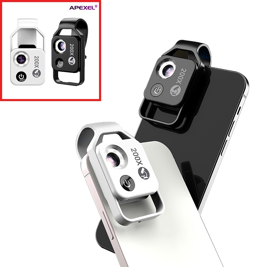 Đầu kính hiển vi điện thoại di động APEXEL Kính lúp 200x siêu nét