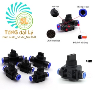 Van khoá khí nén nhựa hơi 2 đầu 6mm,8mm,10mm,12mm