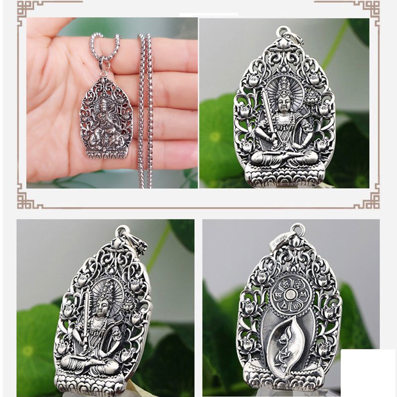 Dây chuyền nam - phật Hư Không Tạng Bồ Tát - bản mệnh người tuổi Sửu, tuổi Dần - TR01