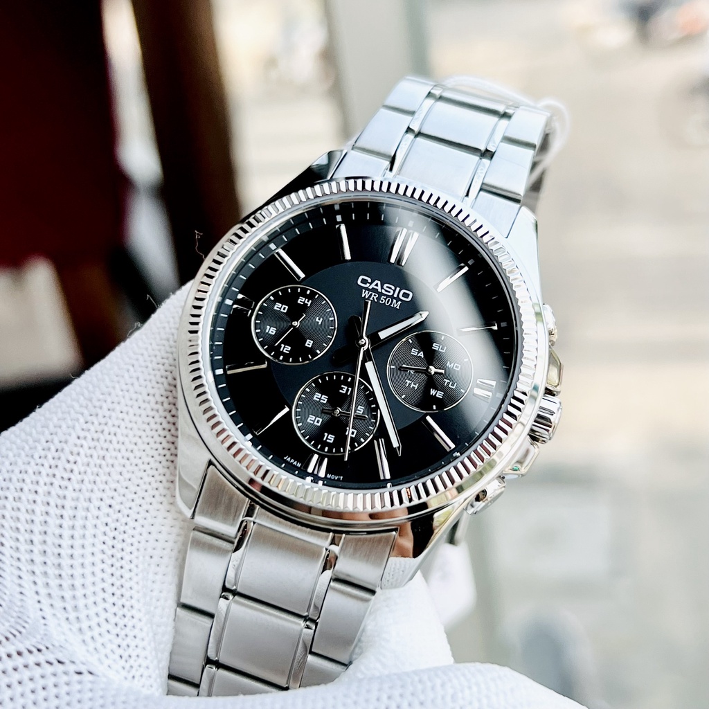 Đồng hồ kim nam dây thép Casio MTP 1375D 1A