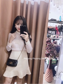 váy dạ nhũ pha voan