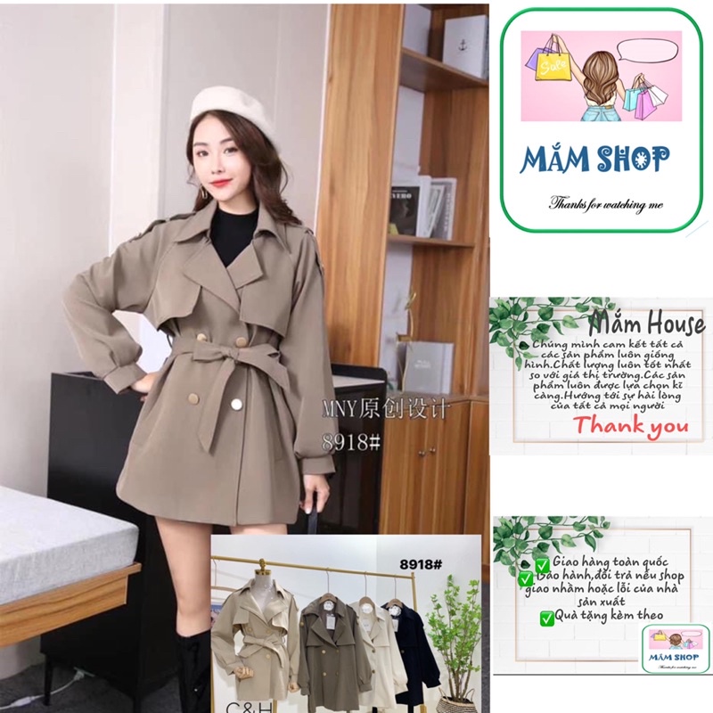 Áo khoác Mangto dáng lỡ cúc đồng hàng Quảng Châu