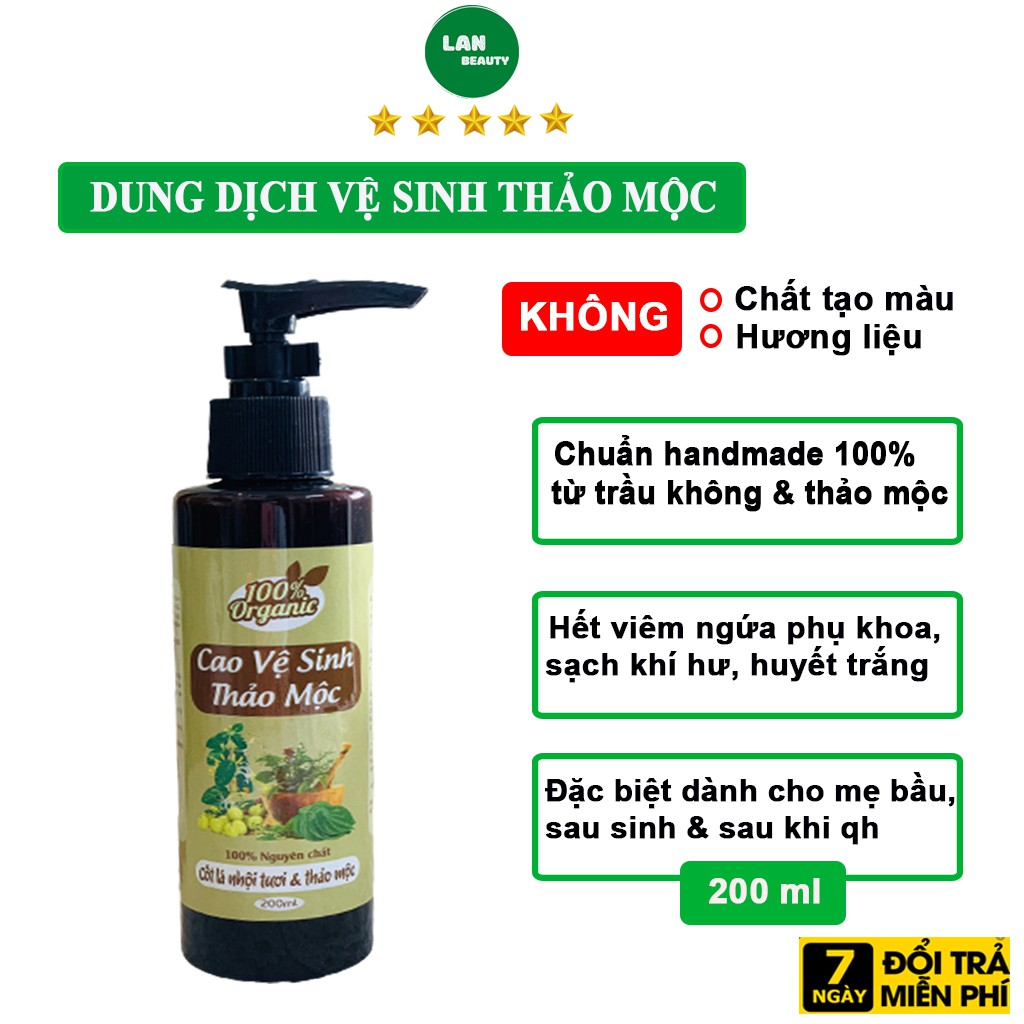 Dung Dịch Vệ Sinh Phụ Nữ 200ml Chiết Xuất Trầu Không Lá Nhội Và Thảo Mộc Làm Sạch Vùng Kín Huyết Trắng Hết Viêm Ngứa