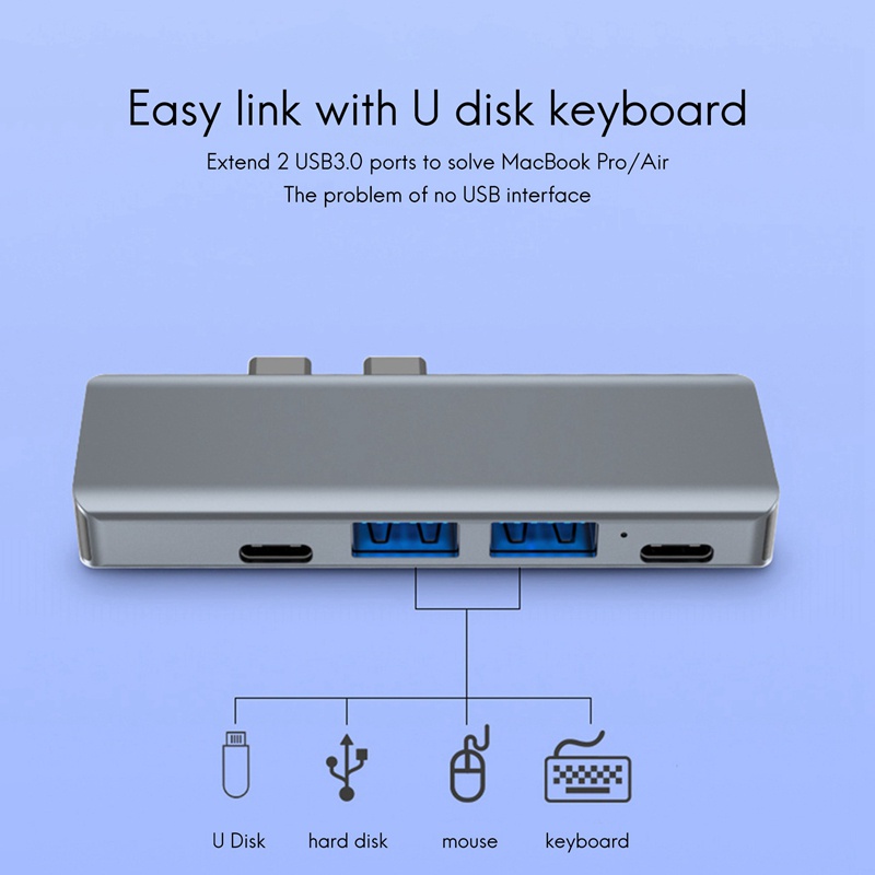 Hub Chuyển Đổi USB Type C Sang HDMI MST 4K USB C Cho Macbook Pro Air Apple