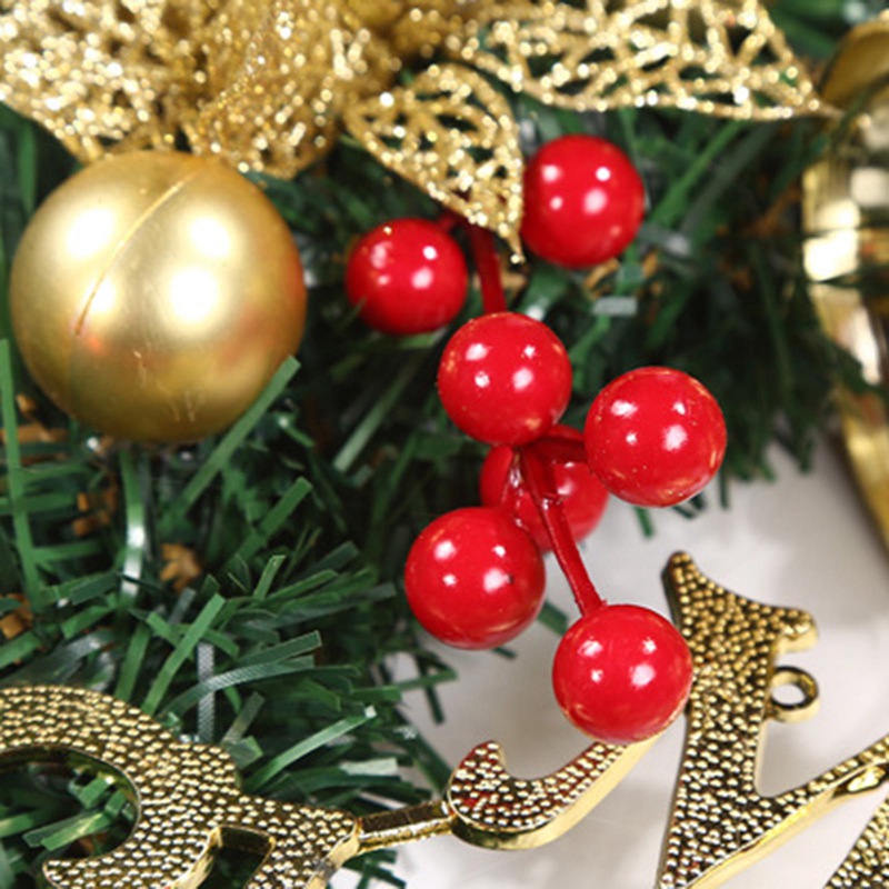 Tmdbyx Christmas Wreath Merry Christmas Front Door Ornament Wall Artificial Pine Garland for Party Décor 13 Inches