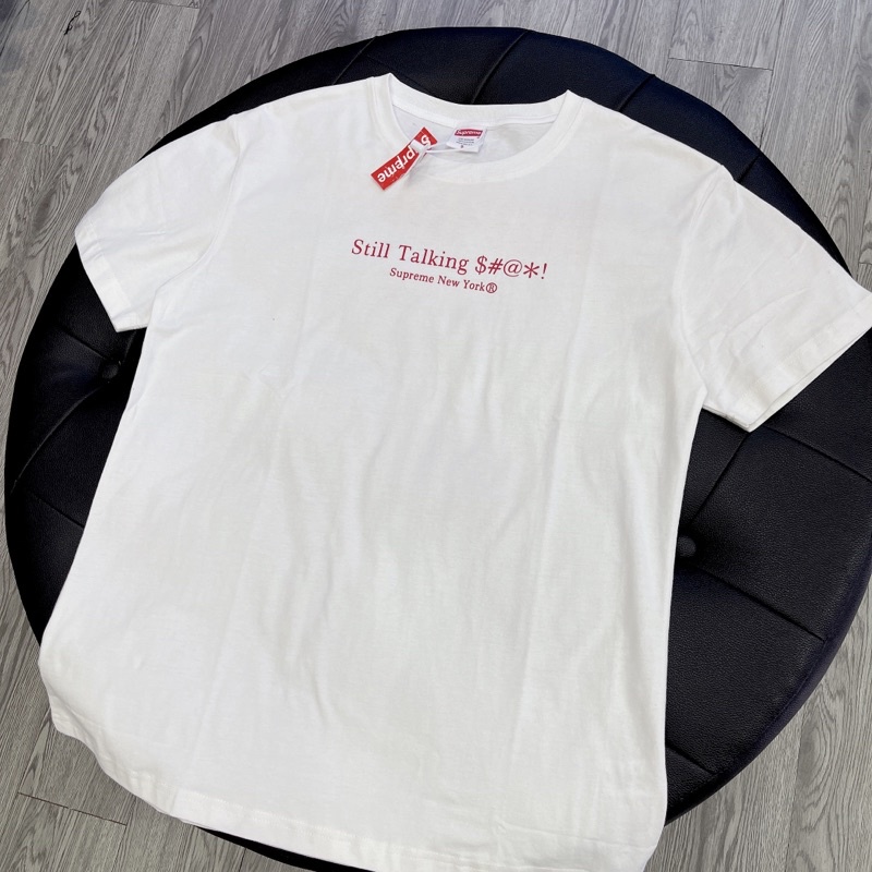 ⚡️[Hight Quality] - Áo Tee Supreme Still Talking Tee White chất cotton full tag túi, Áo thun Supreme