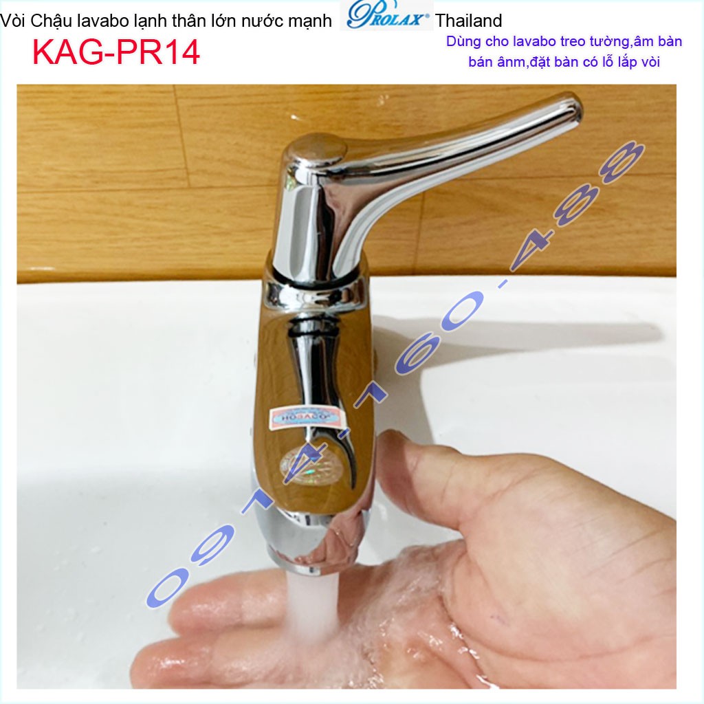 Vòi lavabo Prolax Thailand KAG-PR14, vòi chậu rửa mặt thân lớn nước mạnh sử dụng tốt siêu bền