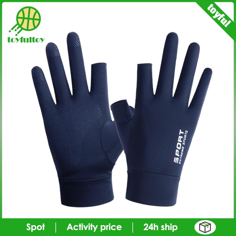 Găng Tay Chống Nắng Chống Trượt Bằng Lụa Lạnh Thời Trang Mùa Hè Cho Nam