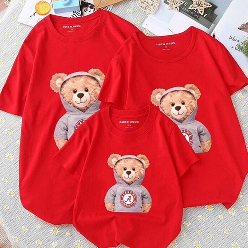 Áo Thun Gia Đình In Hình Gấu A Búp Bê Local Brand DLX Áo Gia Đình Đẹp Chất Thun 35% Cotton Cao Cấp