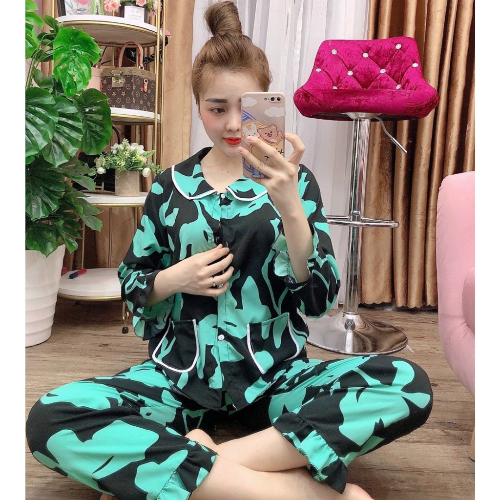 Bộ đồ ngủ, set pijama nữ lụa hàn cao cấp họa tiết trẻ trung ảnh thật giá xưởng - Mộc Shop | BigBuy360 - bigbuy360.vn