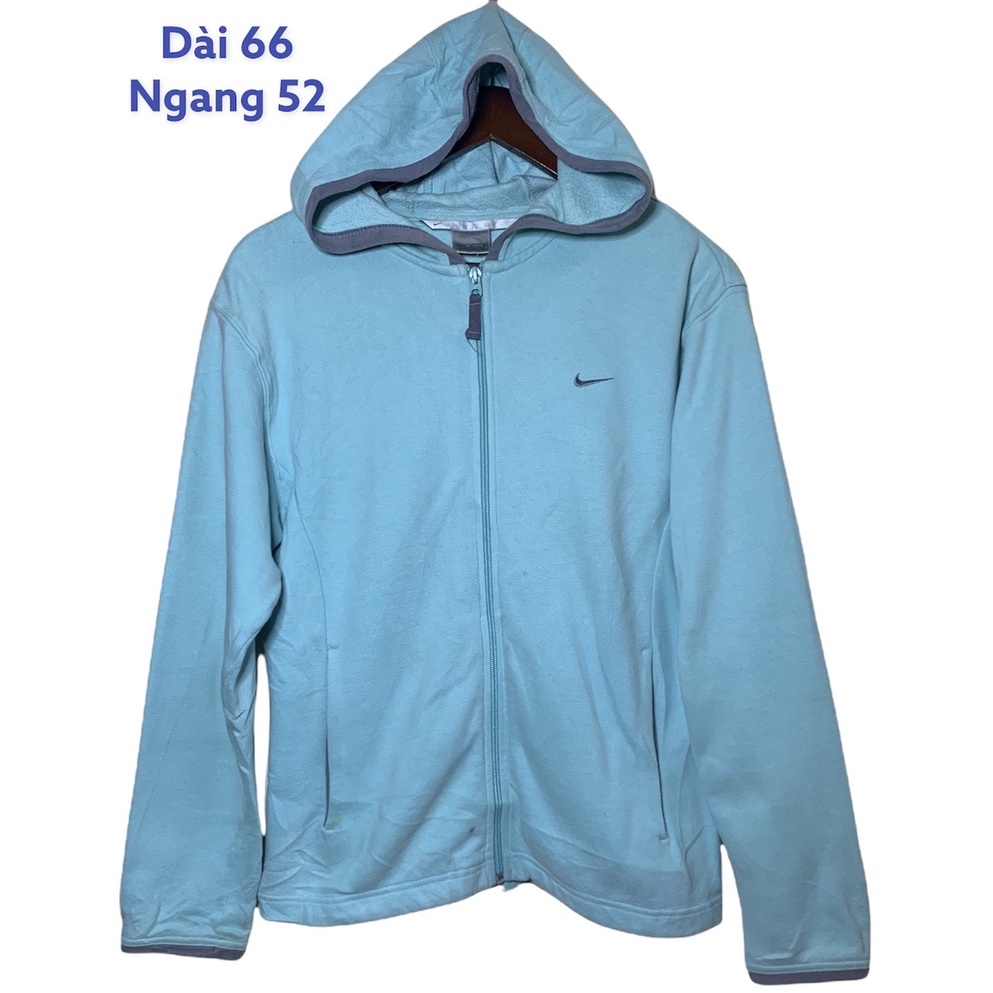 Áo khoác nỉ có mũ hoodie jacket hiệu NIKE logo thêu chính hãng secondhand