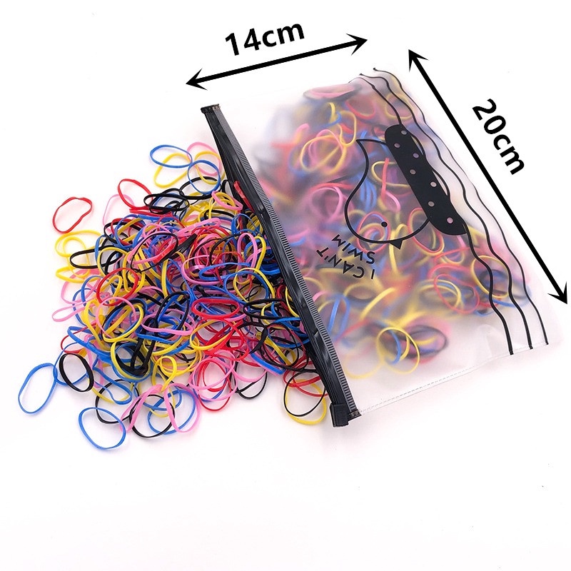 Set 1000 Dây Cột Tóc Co Giãn Nhiều Màu Sắc Dùng Một Lần Cho Bé Gái