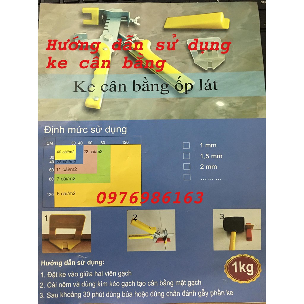 Combo 1 kìm bấm ke 100 nêm 500 ke cân bằng ốp lát gạch tùy chọn kích thước