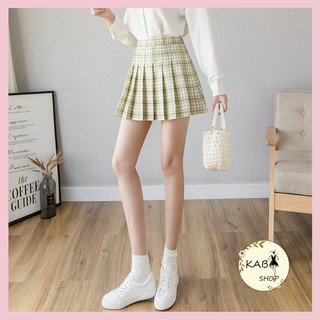 Chân váy xếp ly ngắn kẻ caro thời trang 2021